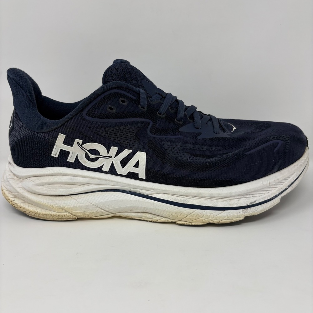 Hoka Clifton 10 Mens Size 13 2E Navy Blue Athletic Running Shoes (1162032)